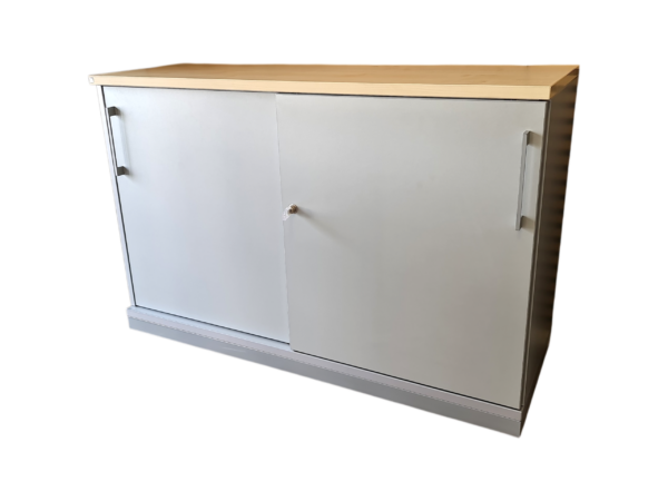 fm Büromöbel Sideboard 2 OH 120cm breit / Silbergrau