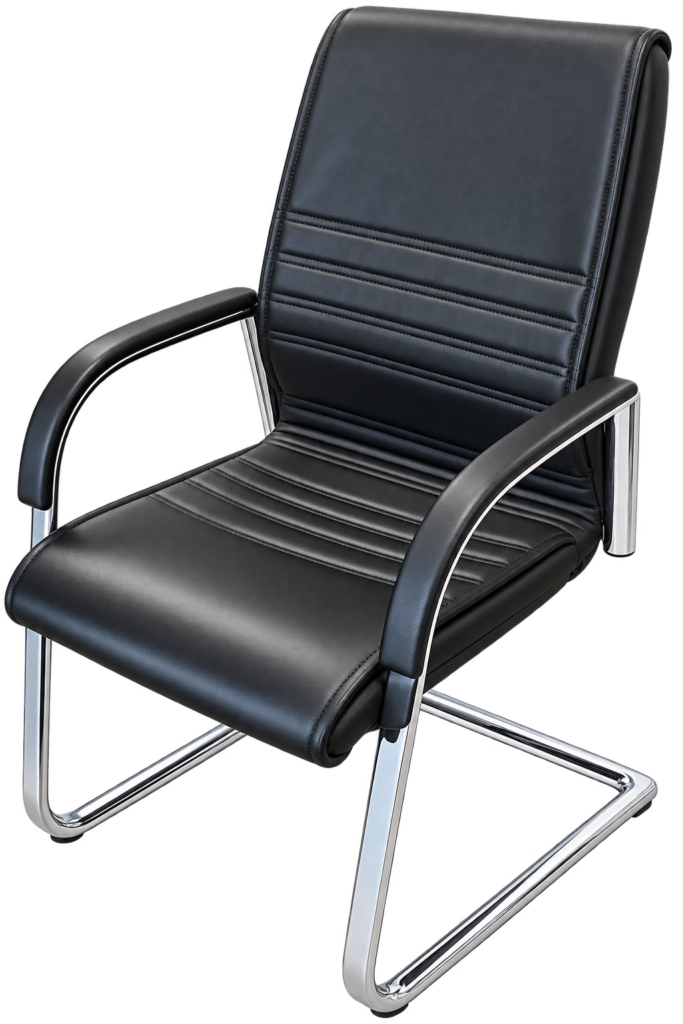 Besucherstuhl Leder & Chrom