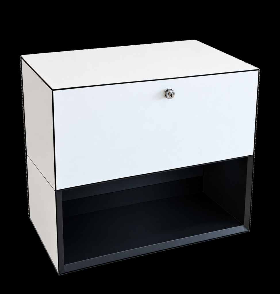 Dobergo Sideboard Cubico Kunstharz / Weiß / Schwarz
