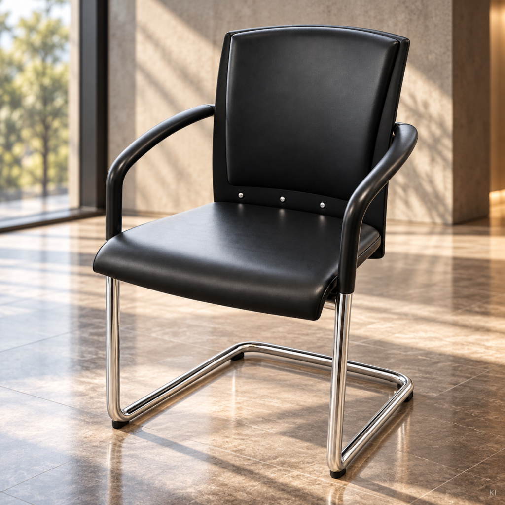 Tensa Freischwinger Leder / Schwarz