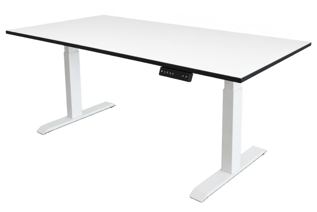 Multi Ratio Schreibtisch elektr. höhenverstellbar 180 x 80 cm Kunstharz / Weiß