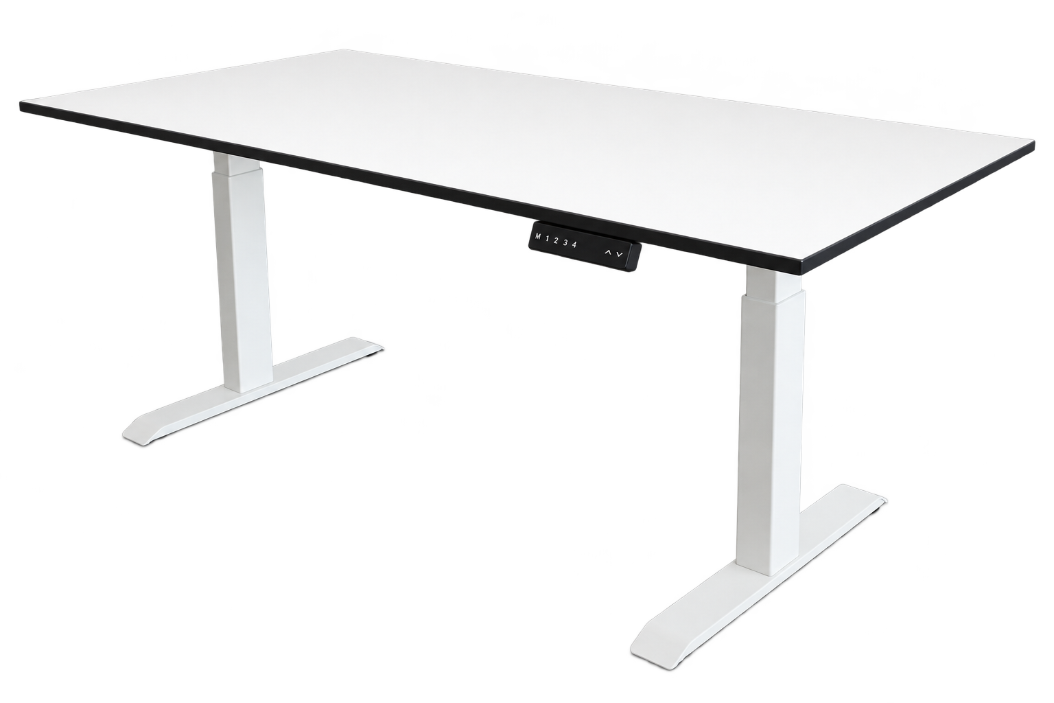 Multi Ratio Schreibtisch elektr. höhenverstellbar 180 x 80 cm Kunstharz / Weiß