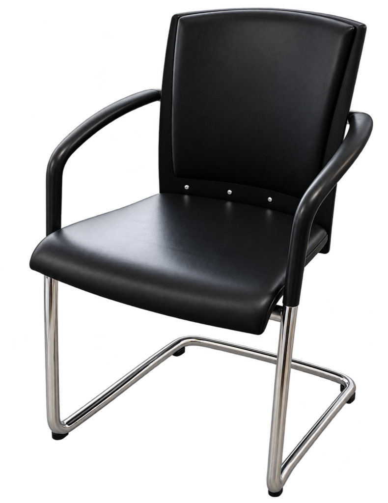 Tensa Freischwinger Leder / Schwarz