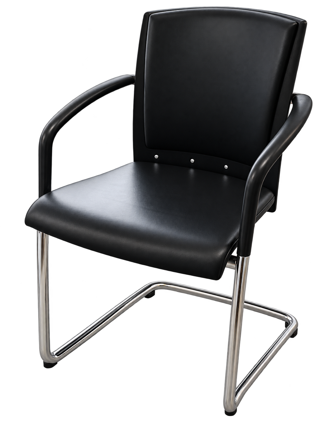 Tensa Freischwinger Leder / Schwarz